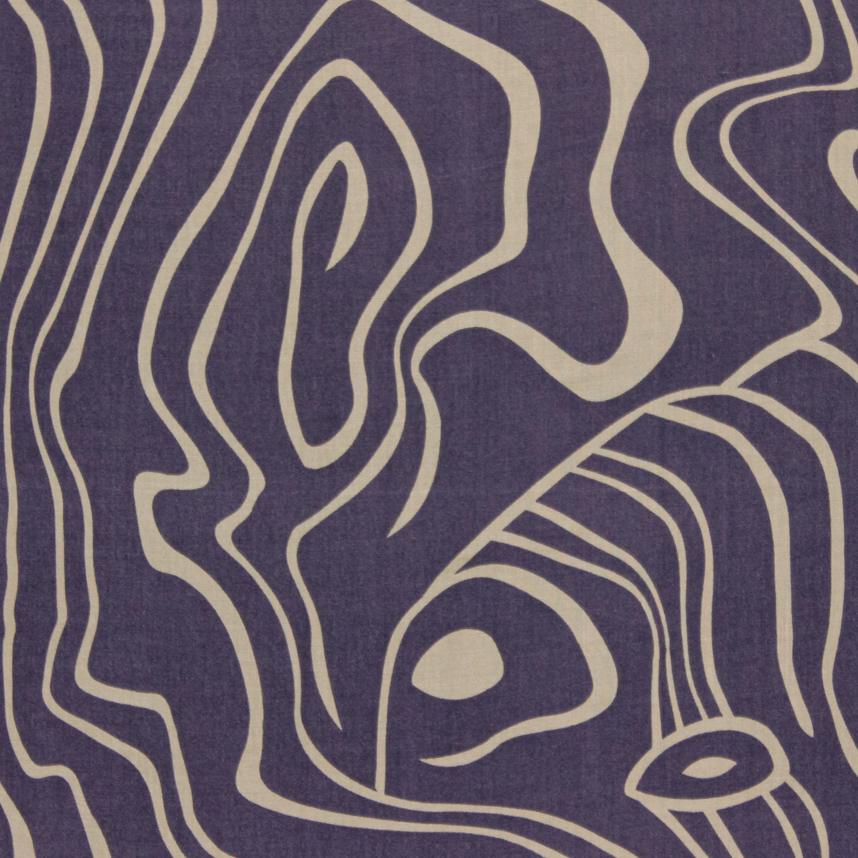 Viscose blauw met beige lijnen